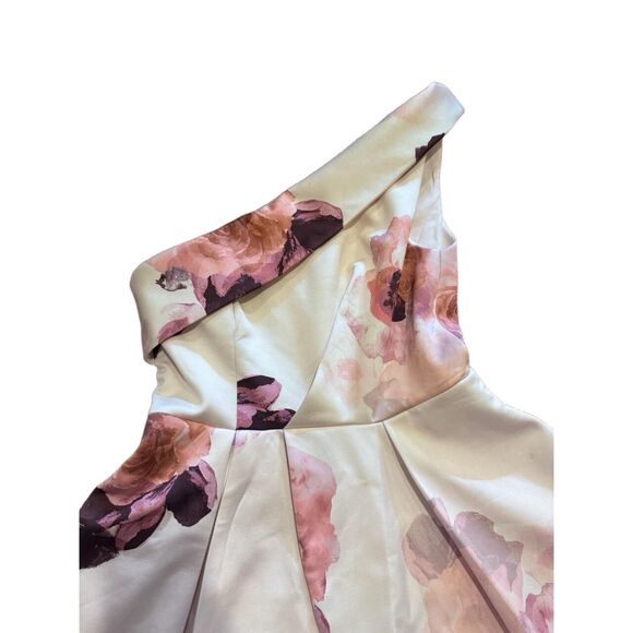 Keepsake Floral One Shoulder A-Line Dress Medium Homecoming Dress Feminine - Picture 3 of 9